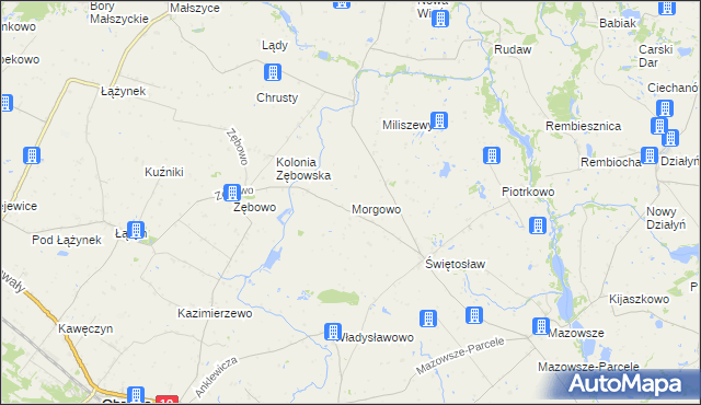 mapa Morgowo gmina Ciechocin, Morgowo gmina Ciechocin na mapie Targeo