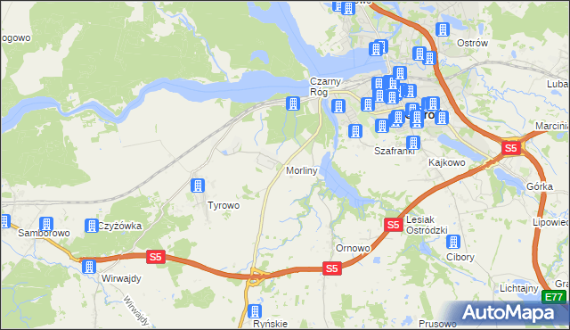 mapa Morliny, Morliny na mapie Targeo