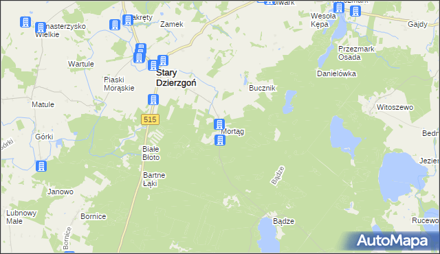 mapa Mortąg, Mortąg na mapie Targeo