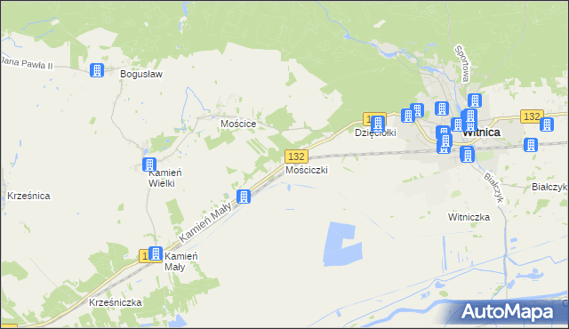 mapa Mościczki, Mościczki na mapie Targeo