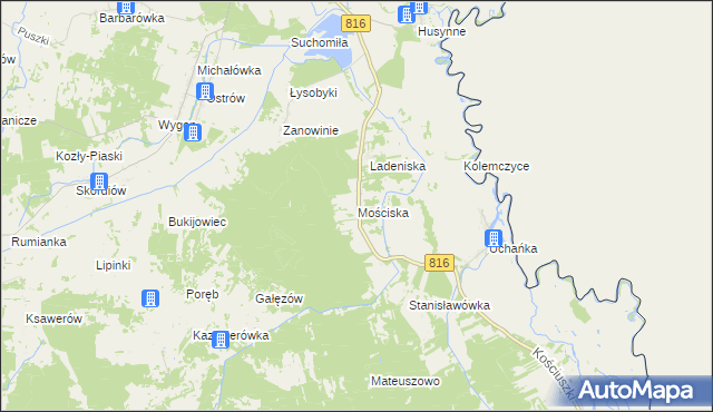 mapa Mościska gmina Dorohusk, Mościska gmina Dorohusk na mapie Targeo