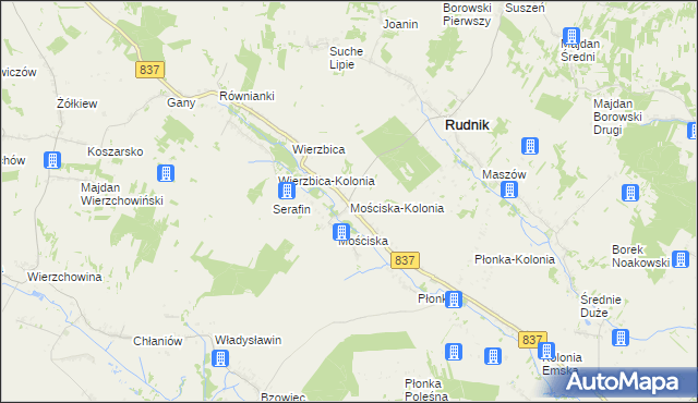 mapa Mościska-Kolonia, Mościska-Kolonia na mapie Targeo