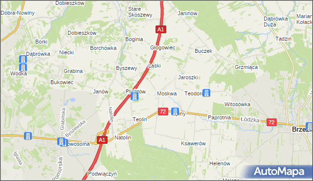 mapa Moskwa gmina Nowosolna, Moskwa gmina Nowosolna na mapie Targeo