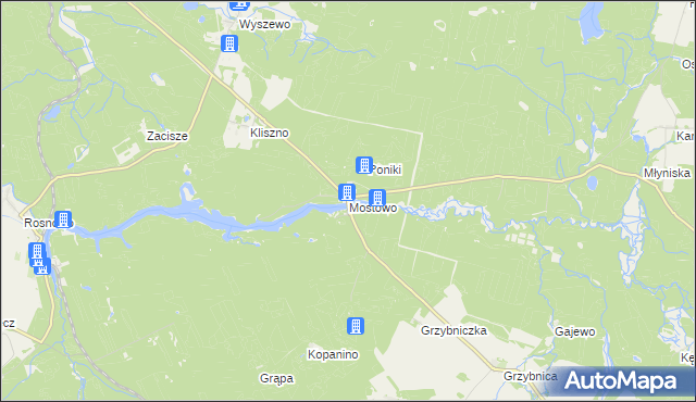 mapa Mostowo gmina Manowo, Mostowo gmina Manowo na mapie Targeo