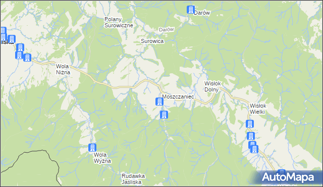 mapa Moszczaniec, Moszczaniec na mapie Targeo