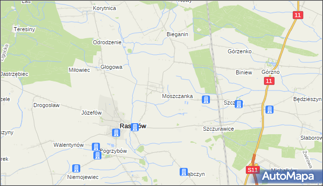 mapa Moszczanka gmina Raszków, Moszczanka gmina Raszków na mapie Targeo