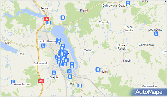 mapa Możne, Możne na mapie Targeo