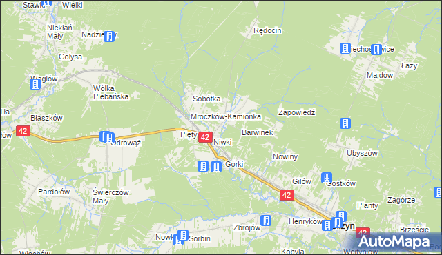 mapa Mroczków, Mroczków na mapie Targeo