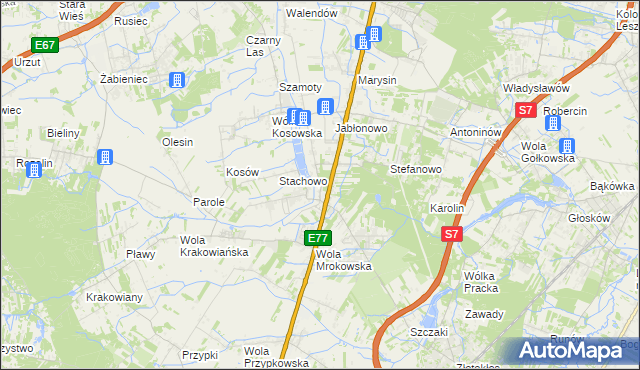 mapa Mroków gmina Lesznowola, Mroków gmina Lesznowola na mapie Targeo