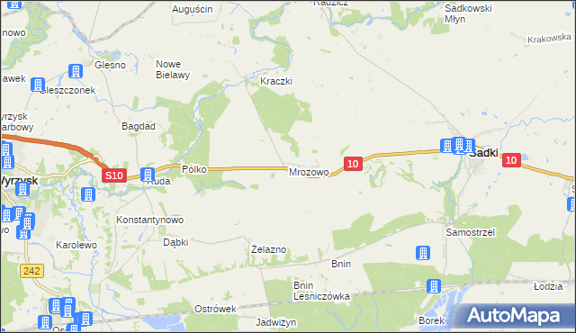 mapa Mrozowo, Mrozowo na mapie Targeo