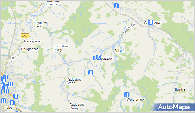 mapa Mściszów, Mściszów na mapie Targeo