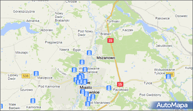 mapa Mszanowo, Mszanowo na mapie Targeo