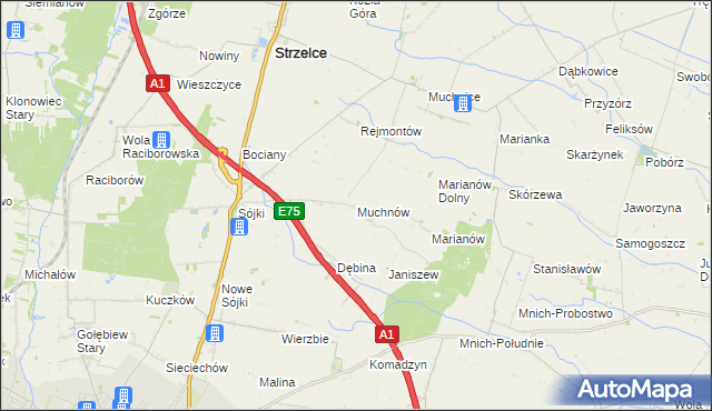 mapa Muchnów, Muchnów na mapie Targeo