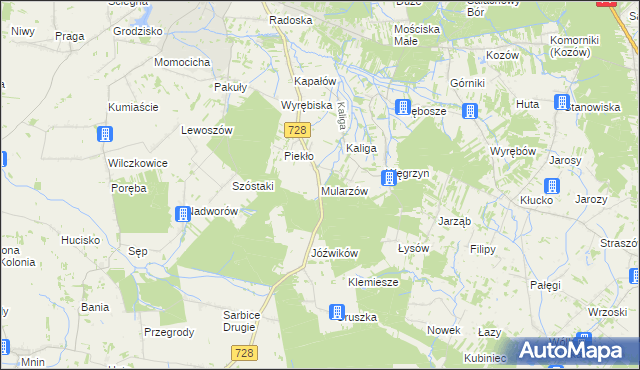 mapa Mularzów, Mularzów na mapie Targeo