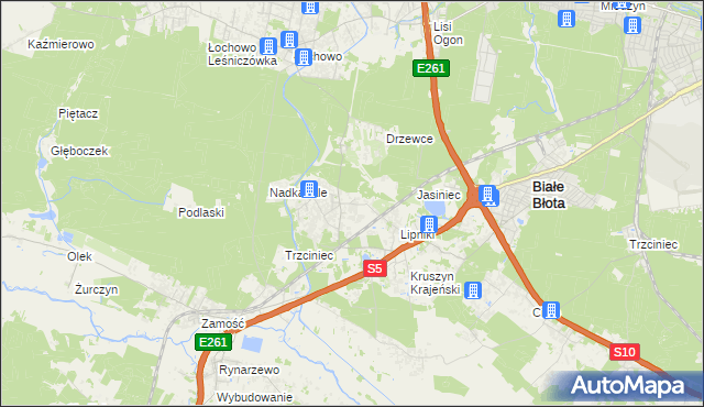 mapa Murowaniec gmina Białe Błota, Murowaniec gmina Białe Błota na mapie Targeo