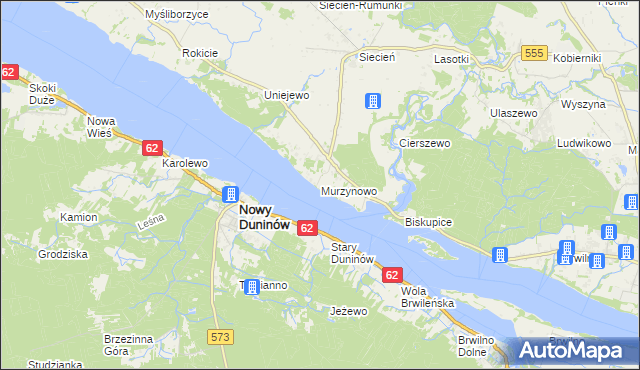 mapa Murzynowo gmina Brudzeń Duży, Murzynowo gmina Brudzeń Duży na mapie Targeo