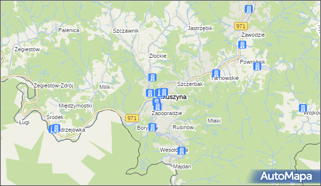 mapa Muszyna, Muszyna na mapie Targeo