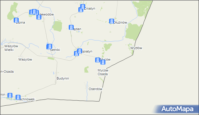 mapa Myców, Myców na mapie Targeo