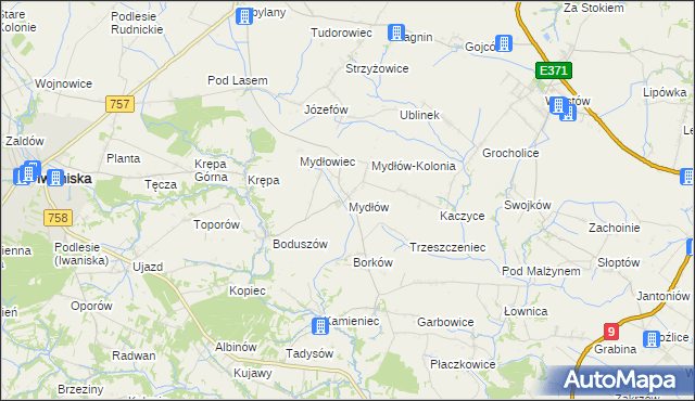 mapa Mydłów, Mydłów na mapie Targeo