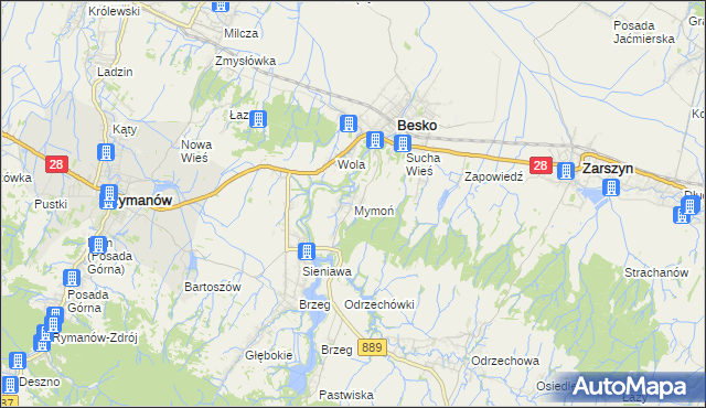 mapa Mymoń, Mymoń na mapie Targeo