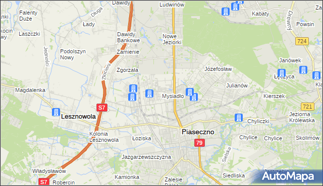 mapa Mysiadło, Mysiadło na mapie Targeo