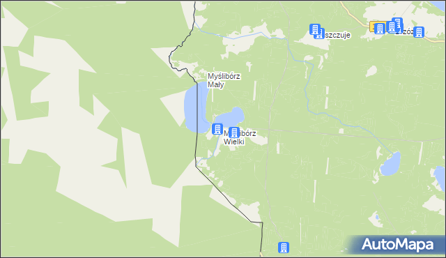 mapa Myślibórz Wielki, Myślibórz Wielki na mapie Targeo