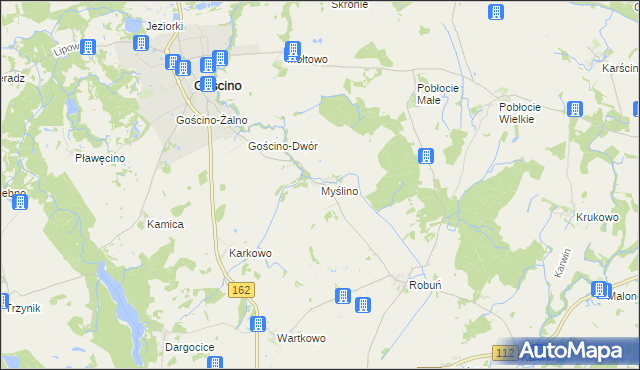 mapa Myślino, Myślino na mapie Targeo