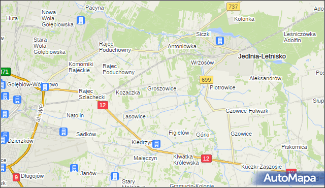 mapa Myśliszewice, Myśliszewice na mapie Targeo