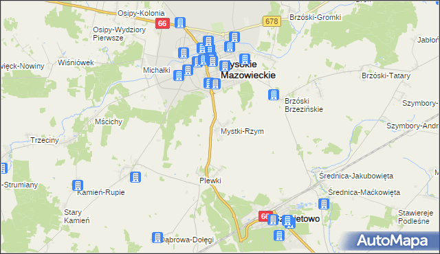 mapa Mystki-Rzym, Mystki-Rzym na mapie Targeo