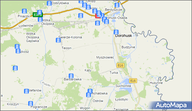 mapa Myszkowiec, Myszkowiec na mapie Targeo