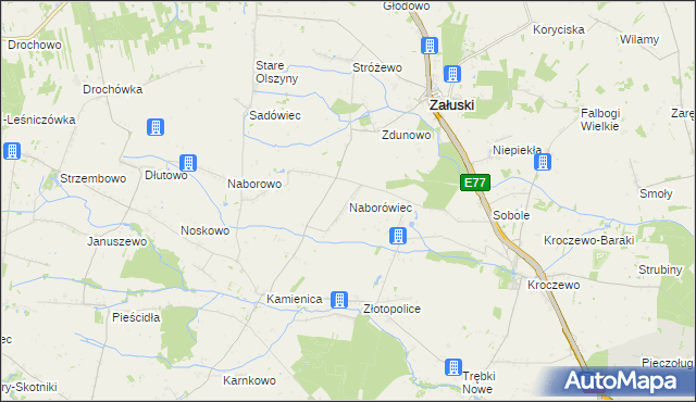 mapa Naborówiec, Naborówiec na mapie Targeo