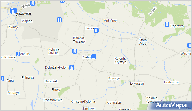 mapa Nabróż-Kolonia, Nabróż-Kolonia na mapie Targeo