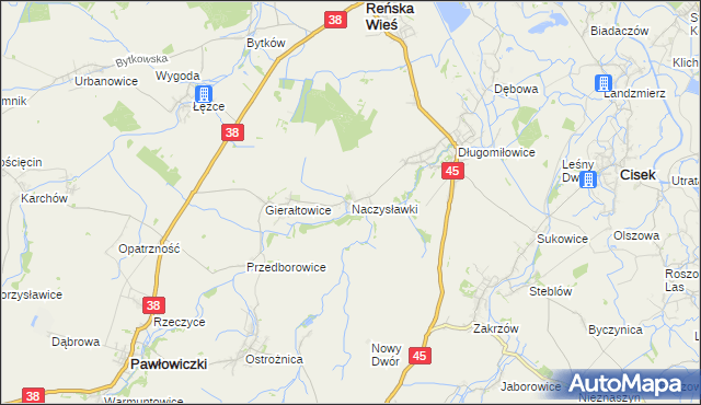 mapa Naczysławki, Naczysławki na mapie Targeo