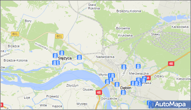 mapa Nadwiślanka, Nadwiślanka na mapie Targeo