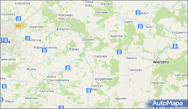 mapa Nadzieja gmina Wierzbno, Nadzieja gmina Wierzbno na mapie Targeo