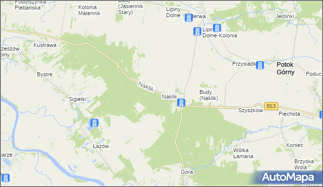 mapa Naklik, Naklik na mapie Targeo