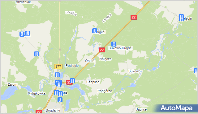 mapa Nałęcze, Nałęcze na mapie Targeo