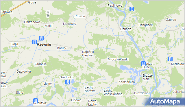 mapa Napiórki Butne, Napiórki Butne na mapie Targeo
