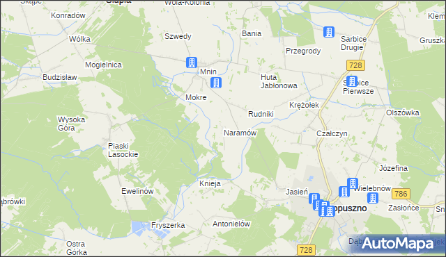 mapa Naramów, Naramów na mapie Targeo