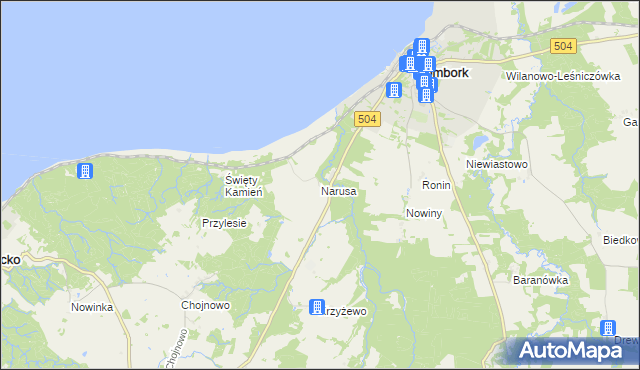 mapa Narusa, Narusa na mapie Targeo