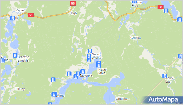 mapa Natać Wielka, Natać Wielka na mapie Targeo