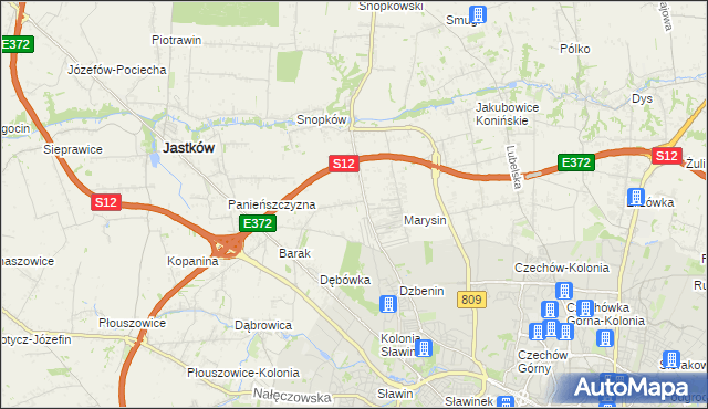 mapa Natalin gmina Jastków, Natalin gmina Jastków na mapie Targeo