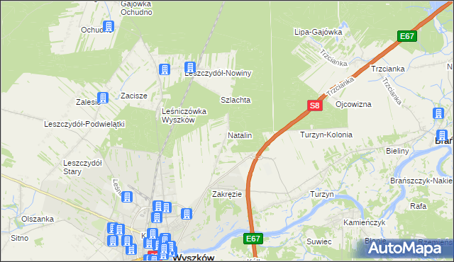 mapa Natalin gmina Wyszków, Natalin gmina Wyszków na mapie Targeo