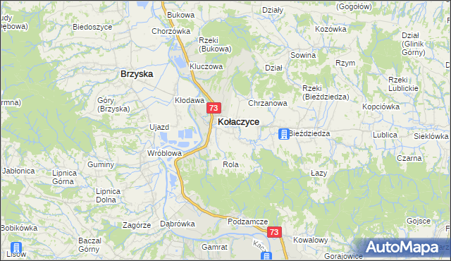 mapa Nawsie Kołaczyckie, Nawsie Kołaczyckie na mapie Targeo