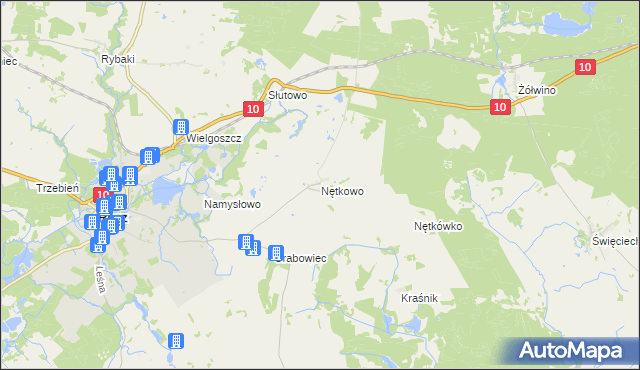 mapa Nętkowo, Nętkowo na mapie Targeo