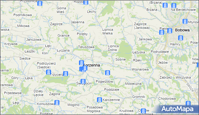 mapa Niecew, Niecew na mapie Targeo