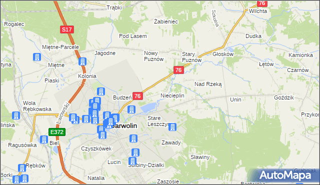 mapa Niecieplin, Niecieplin na mapie Targeo