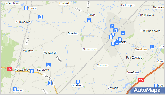 mapa Nieciszewo, Nieciszewo na mapie Targeo