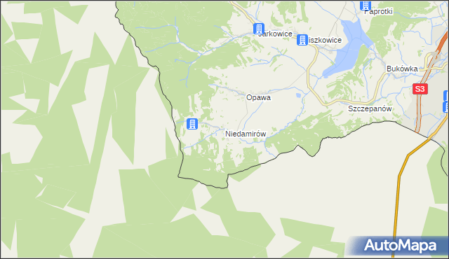 mapa Niedamirów, Niedamirów na mapie Targeo