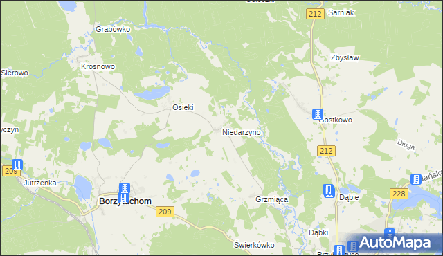 mapa Niedarzyno, Niedarzyno na mapie Targeo